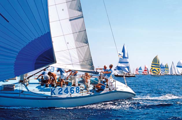 Former Prime Minister Sir Edward Heath sailing Morning Cloud IV to victory in 1980. Photo: Beken