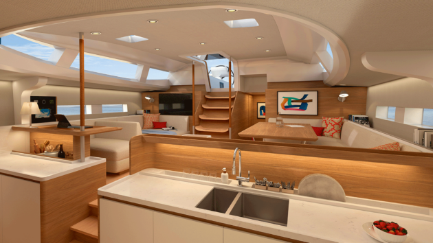 Saloon, galley and cabin accommodation will be flooded with natural light