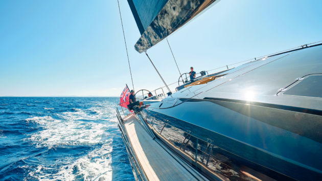 Enjoyable hands-on sailing from the aft helms.